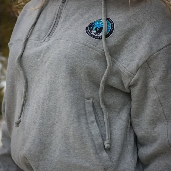 grey half zip hoodie - Picture 3 of 4